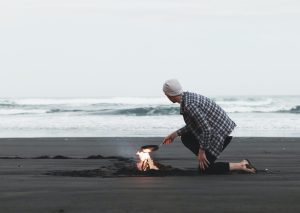 Campfire on the beach