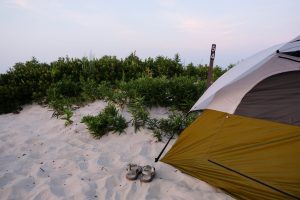 Camping near the beach