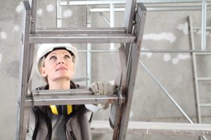 Feet Firmly on Ladder While Climbing