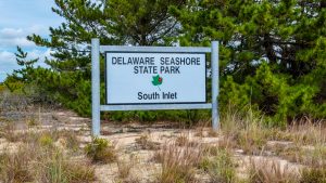 Delaware Seashore State Park Entrance Sign