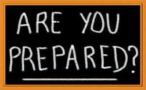 Blackboard sign that says Are You Prepared