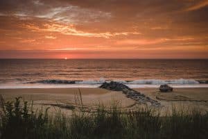 Beach buggy on the Delaware Beach in the early morning