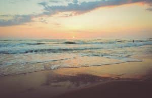 Beach scene at dawn