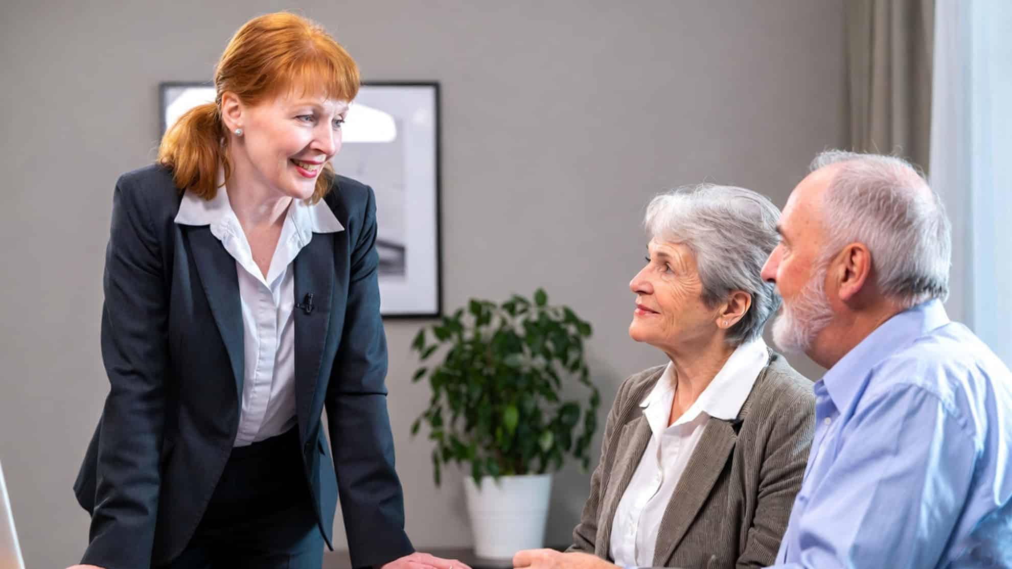 Realtor with clients discussing cash offer